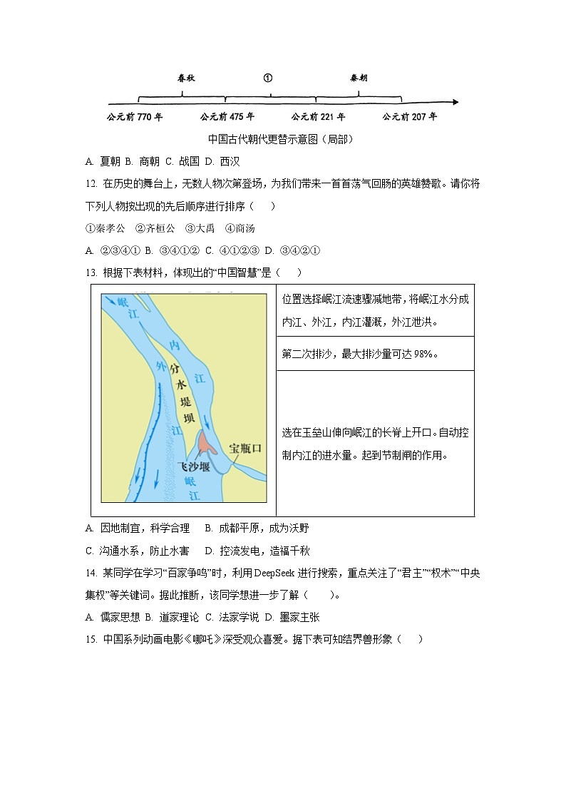 江苏省无锡市江阴市2025-2026学年七年级上学期11月期中历史试卷（学生版）第3页