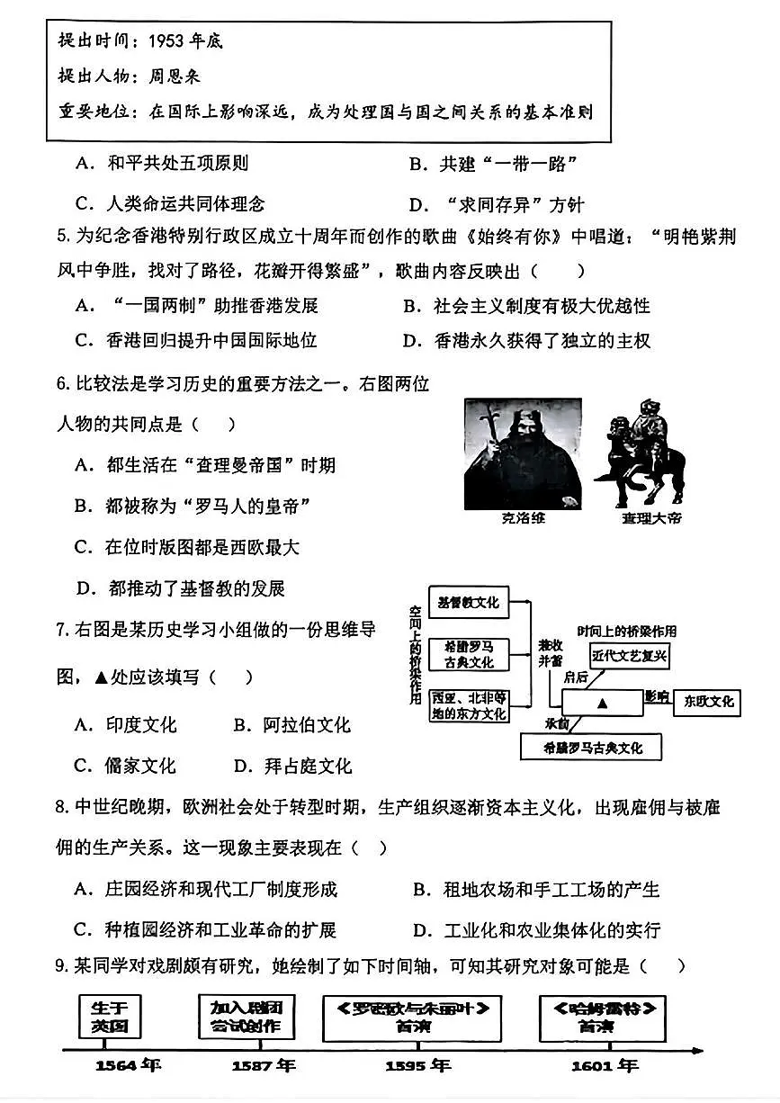 辽宁省葫芦岛市南票区2025-2026学年部编版九年级上学期期中历史试卷第2页