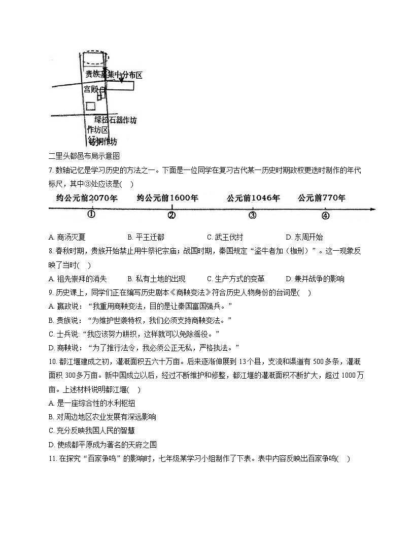 湖北省襄阳市襄城区法龙中学2025-2026学年统编版七年级上学期11月期中 历史试题第2页