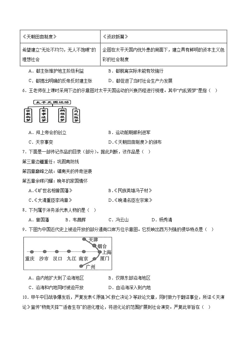 黑龙江省伊春市嘉荫县两校联考2025-2026学年八年级上学期11月期中考试 历史试卷第2页