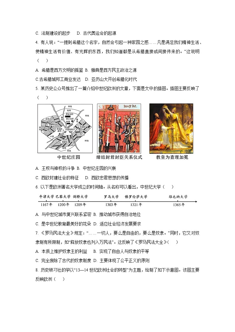 山西省大同市平城区部分学校2025-2026学年九年级上学期11月期中历史试题（学生版）第2页