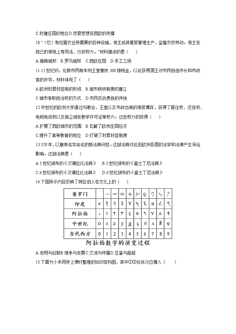 福建省福州市九校联考2025-2026学年九年级上学期期中历史试卷（学生版）第3页