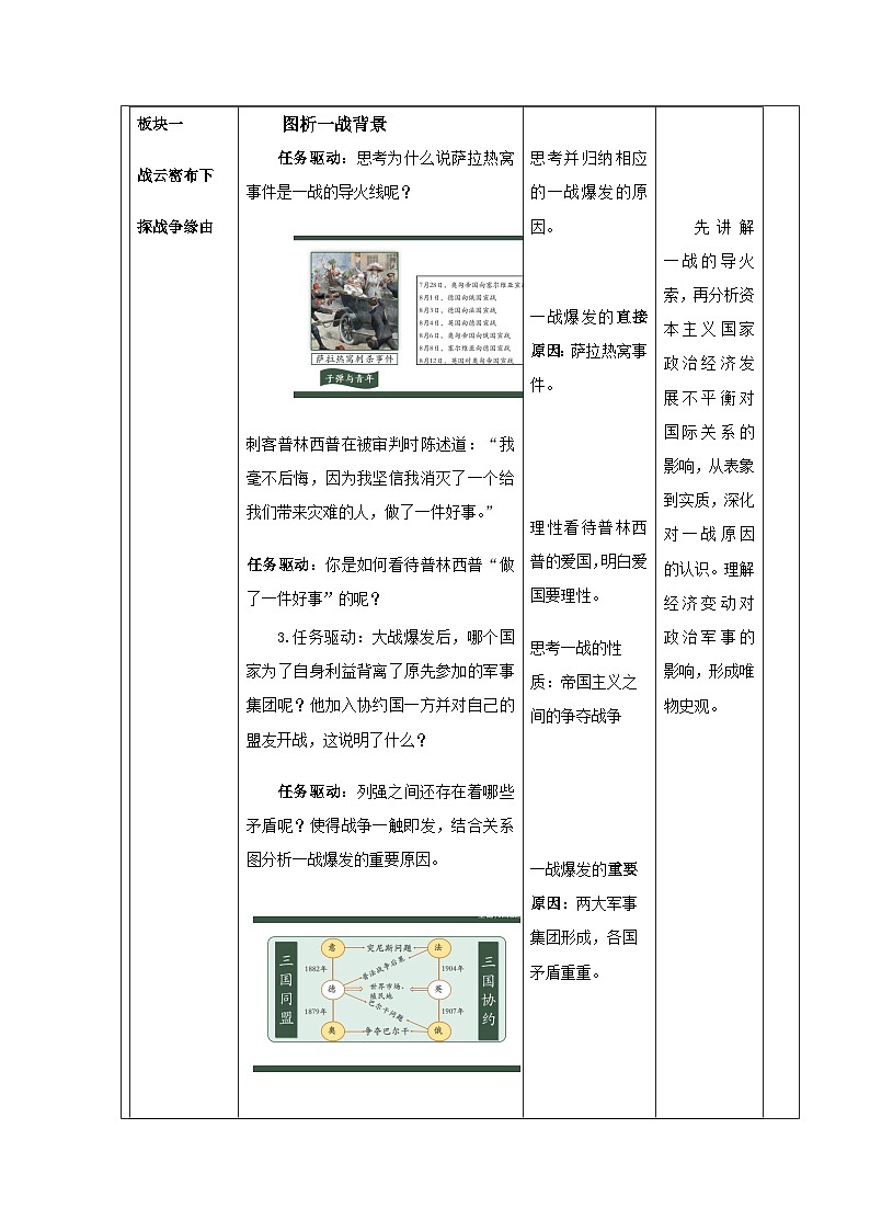 历史与社会九年级下册人教版中国历史第8课 第一次世界大战-教学设计第2页