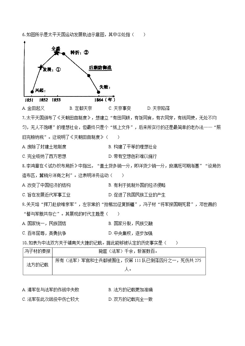 2025-2026学年广东省广州市增城区八年级（上）期中历史试卷-自定义类型第2页