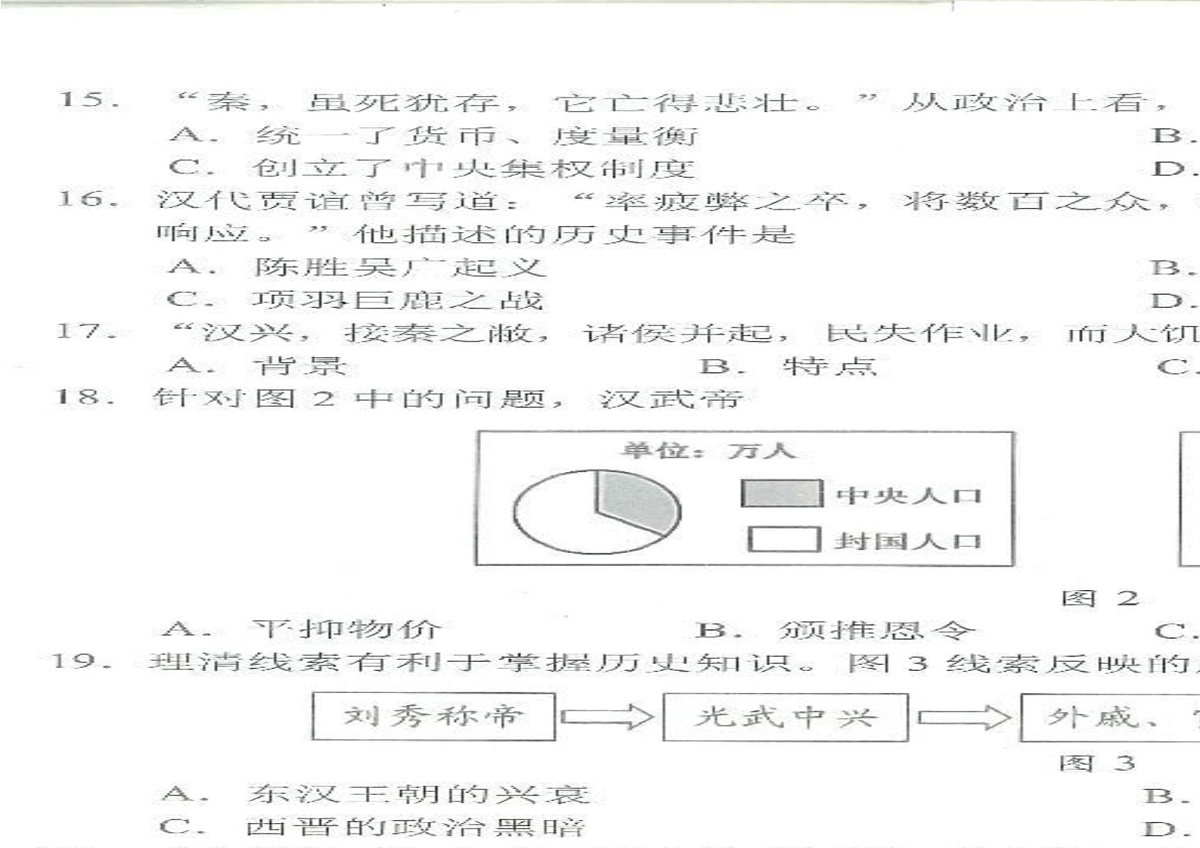 四川省雅安市2024-2025学年七年级上学期期末检测历史试题第2页