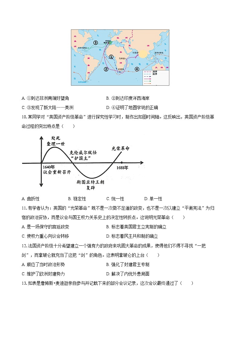 2025-2026学年江苏省苏州市高新实验中学教育共同体九年级（上）期中历史试卷-自定义类型第3页