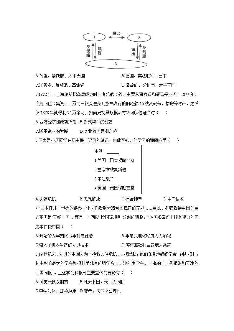 河南省信阳市光山县2025-2026学年八年级上学期11月期中历史试卷（学生版）第2页