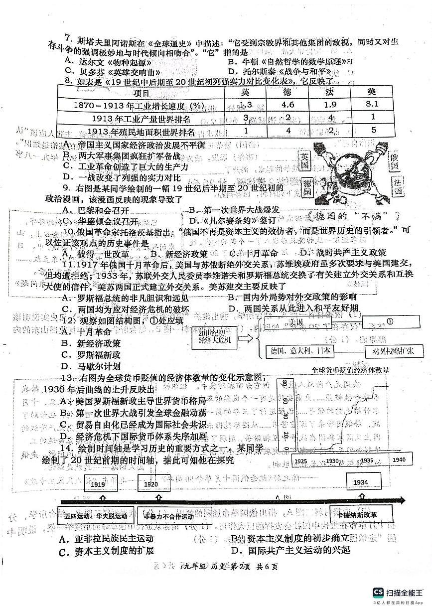 陕西省西安市长安区2025-2026学年九年级上学期12月月考历史试题第2页