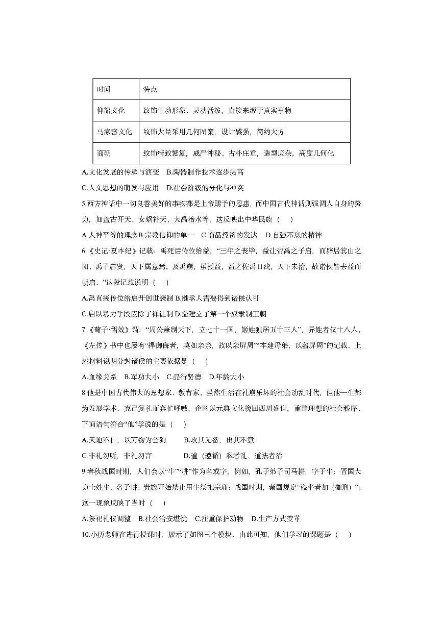 河北省秦皇岛市海港区部分学校2025-2026学年七年级上学期期中历史试卷（学生版）第2页