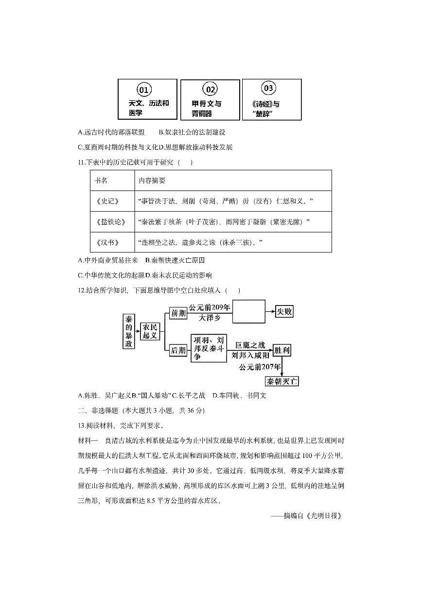 河北省秦皇岛市海港区部分学校2025-2026学年七年级上学期期中历史试卷（学生版）第3页