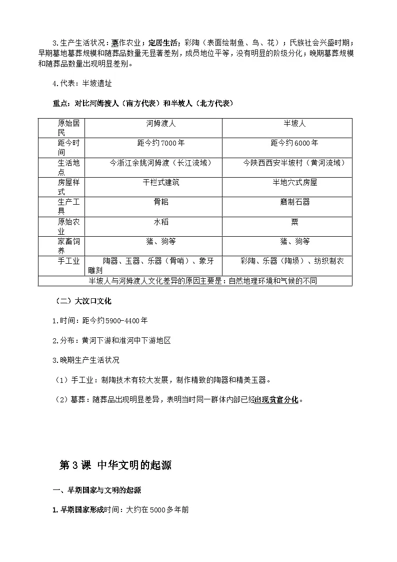 部编版（2024）七年级上册历史期末复习知识考点背诵提纲（含答案） 讲义第3页