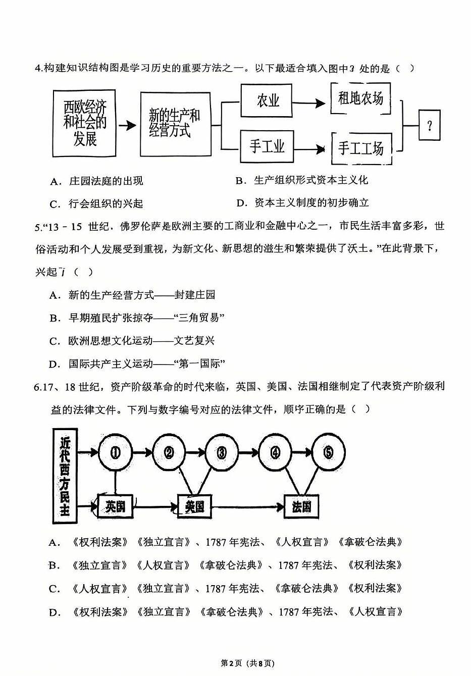 辽宁省大连市中山区2025-2026学年九年级上学期期末历史试题第2页