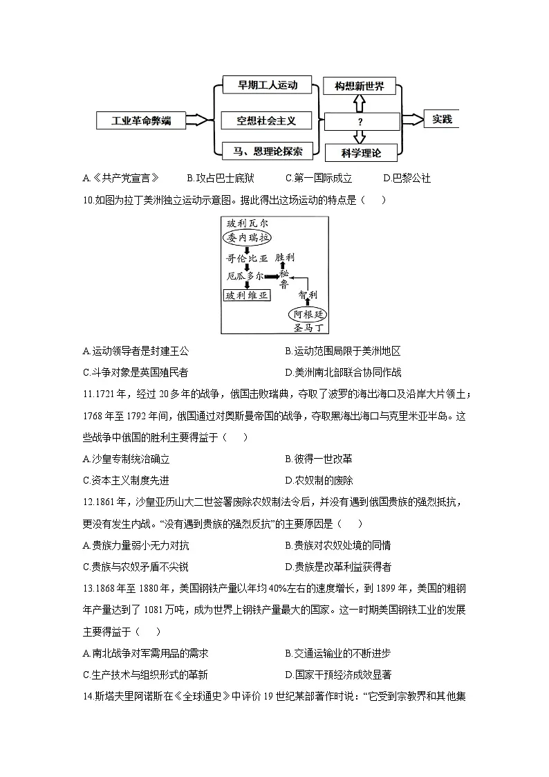 2025-2026学年湖南省郴州市永兴县九年级上学期第二次质量检查历史试卷（学生版）第3页