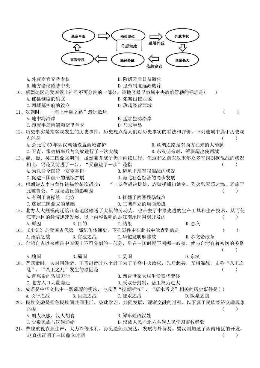 吉林省长春市榆树市2025-2026学年七年级上学期1月期末历史试题（含答案）第2页