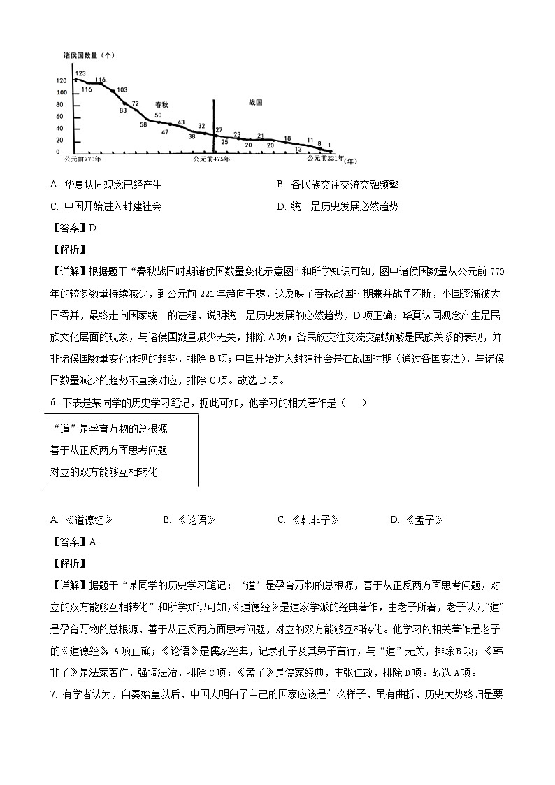 辽宁省大连市金普新区2025-2026学年七年级上学期期末历史试题（解析版）第3页