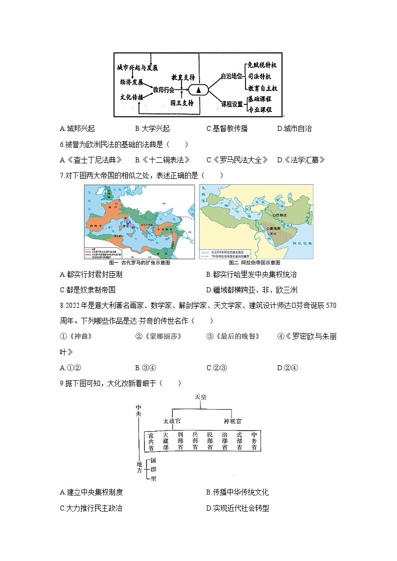 2025-2026学年辽宁省铁岭市昌图县九年级上学期1月期末历史试卷（学生版）第2页