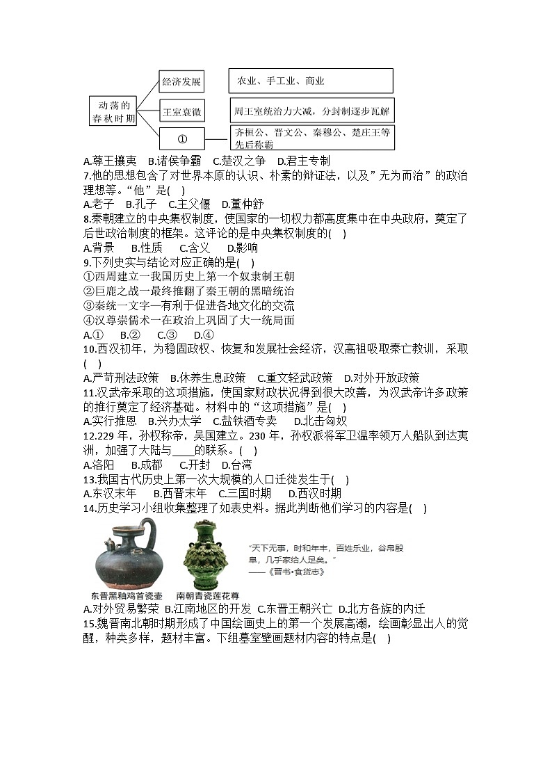 2025-2026学年辽宁省沈阳市法库县七年级（上）期末历史试卷（含答案）第2页