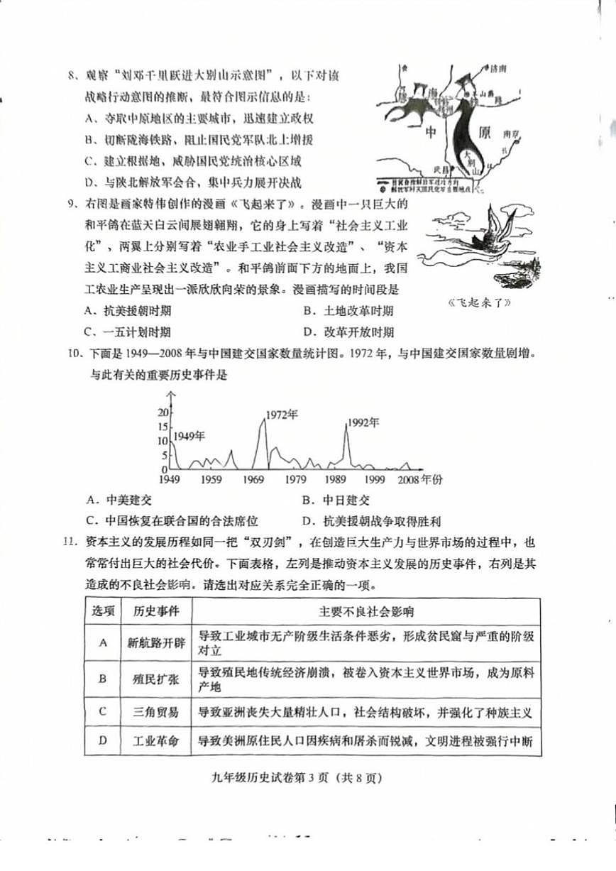 2025-2026学年北京市燕山教育集团九年级上学期期末历史试题（无答案）第3页
