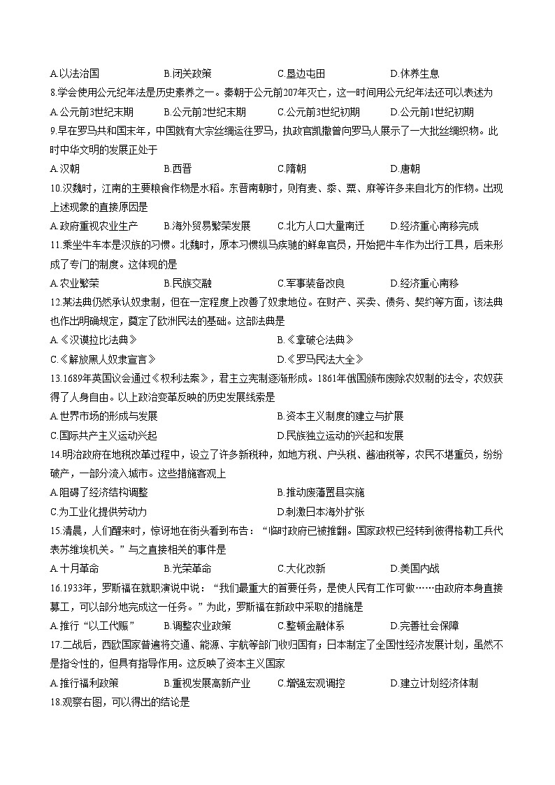 广西壮族自治区柳州市鱼峰区2025__2026学年九年级上学期第一次联考历史试题（扫描版，含答案）第2页