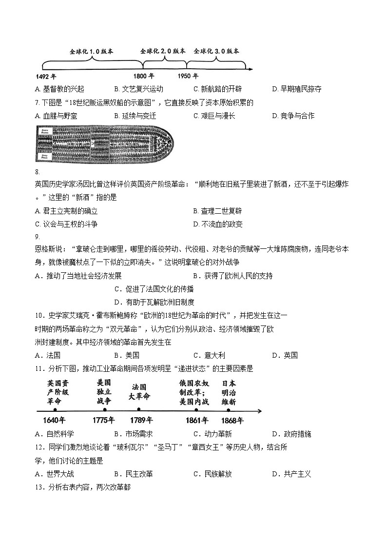 山东省淄博市博山区2025_2026学年八年级上学期期末历史试卷（五四学制）（扫描版，含答案）第2页