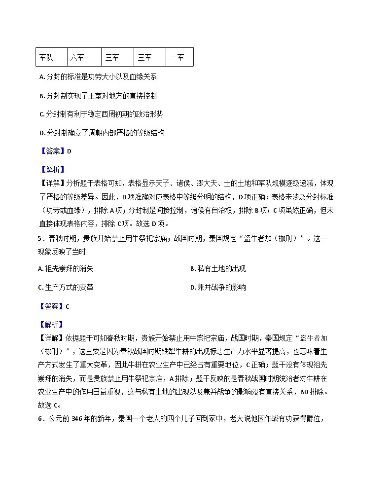 河南省平顶山市鲁山县第六教研区2025-2026学年上学期期末联考七年级历史试卷（解析版）第3页