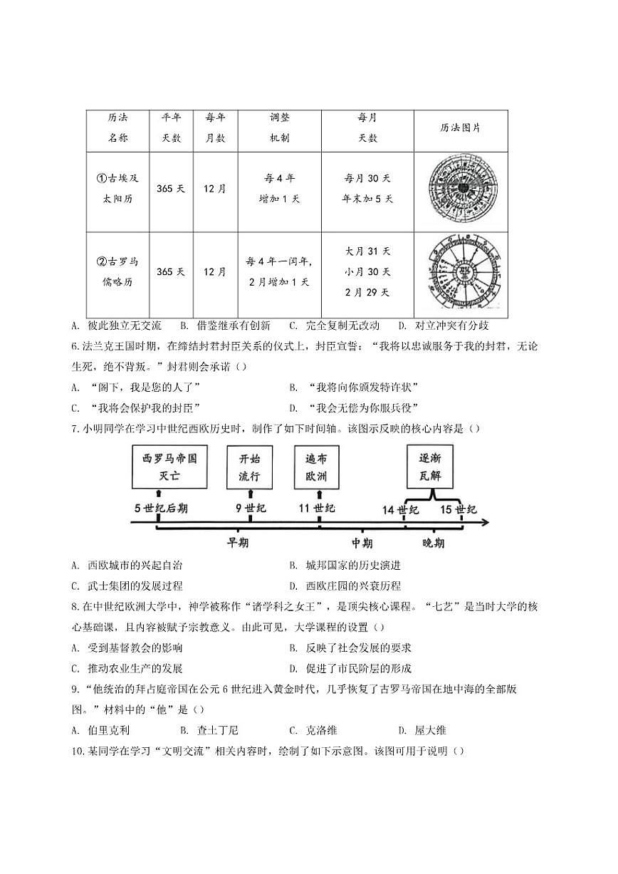 黑龙江省绥化市2025-2026学年八年级上学期1月期末历史试题（含答案）第2页