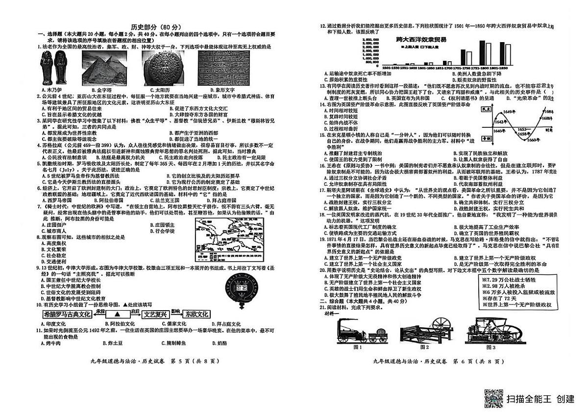 江西省吉安市吉安县2025-2026学年九年级上学期1月期末历史试题第1页