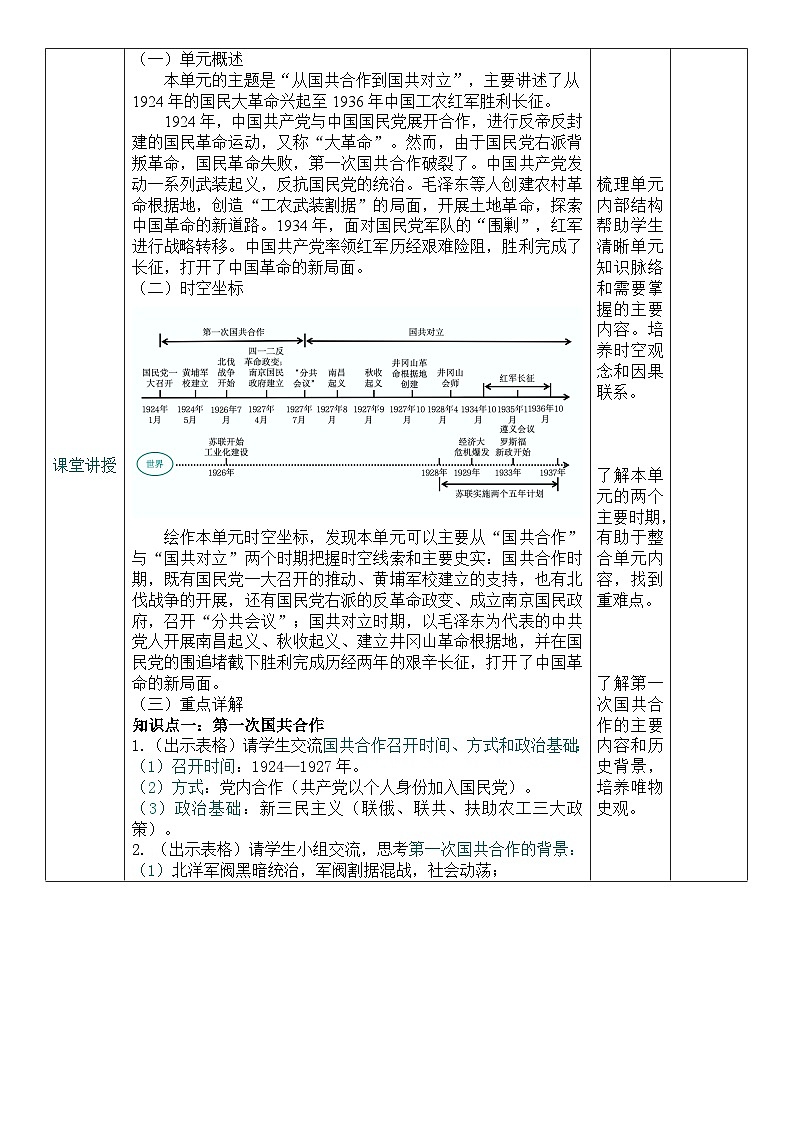 2026初中历史中考一轮复习12 从国共合作到国共对立（教案）第3页