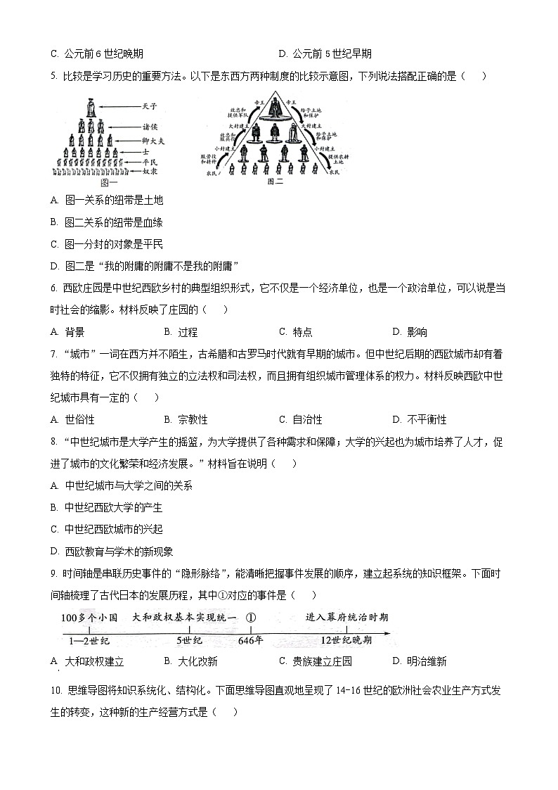 贵州省黔南布依族苗族自治州2025-2026学年九年级上学期1月期末历史试题（原卷版+解析版）第2页