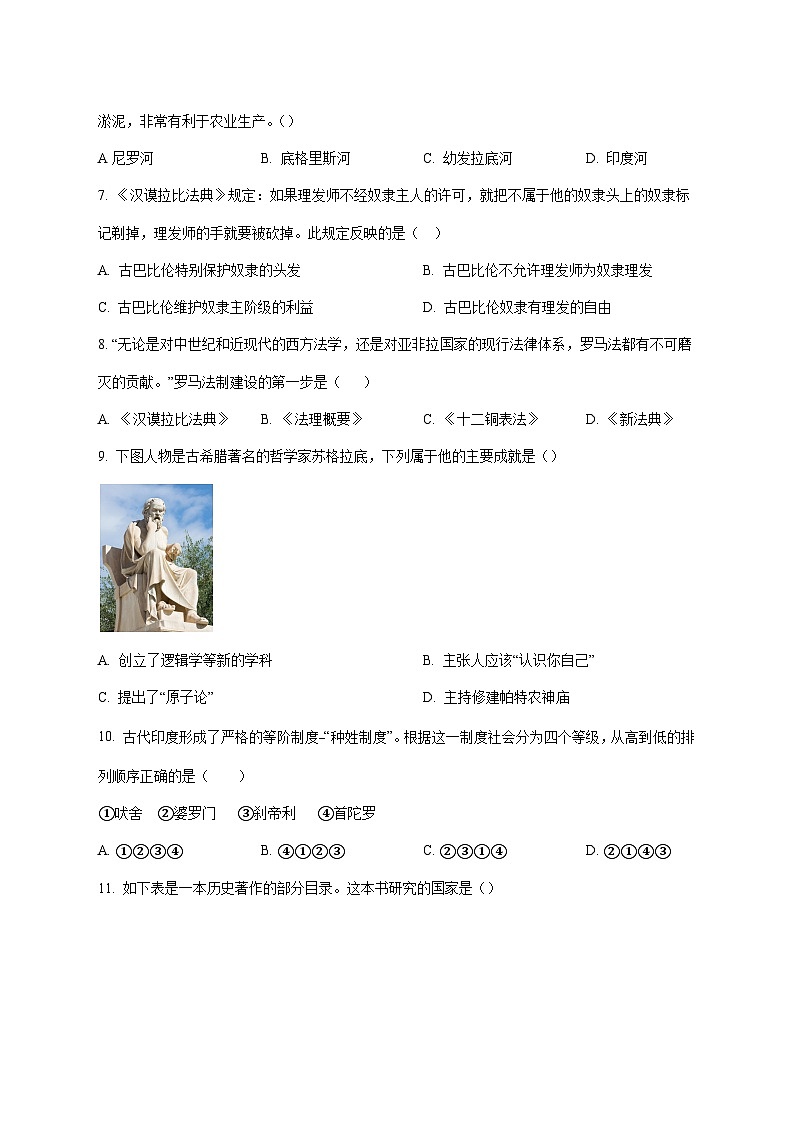 海南省乐东黎族自治县民族中学2025—2026学年九年级上册10月月考历史试题【附答案】第2页