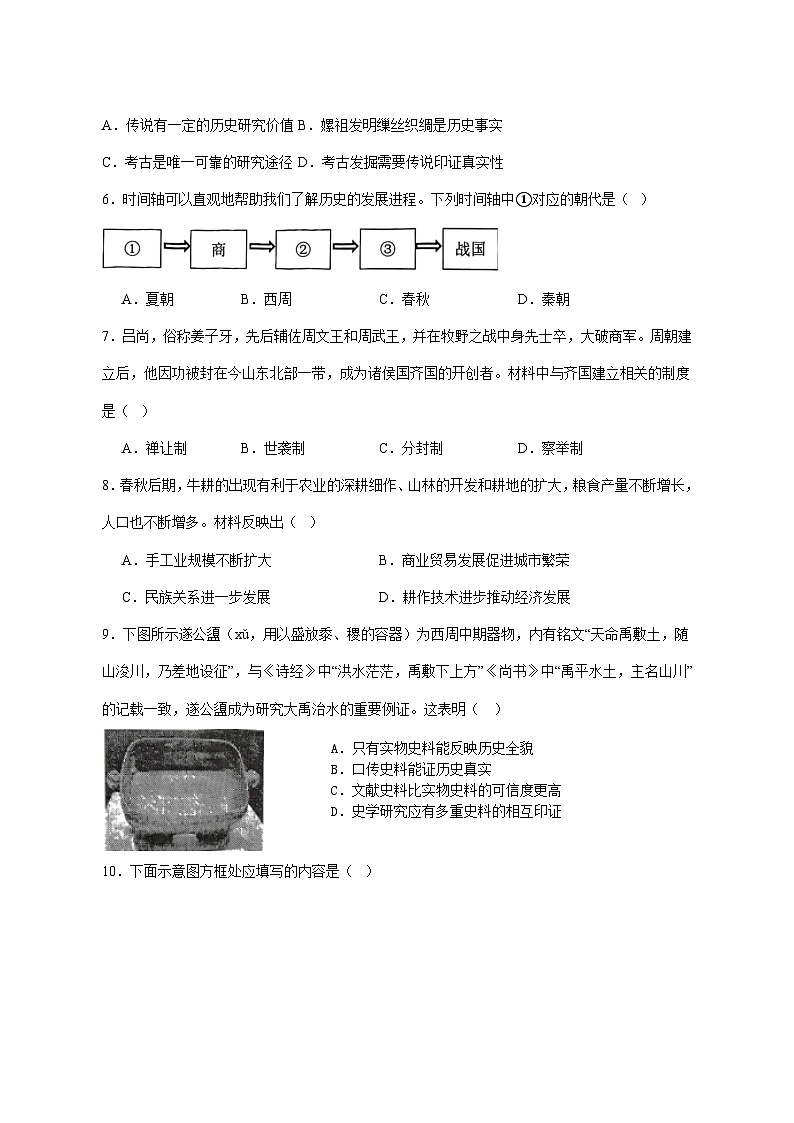 山东省滨州经济技术开发区2025_2026学年七年级上册期中考试历史试题【附答案】第2页