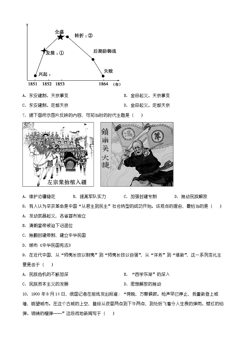 山东省聊城市茌平区2025-2026学年八年级上学期历史期末试卷（有解析）第2页