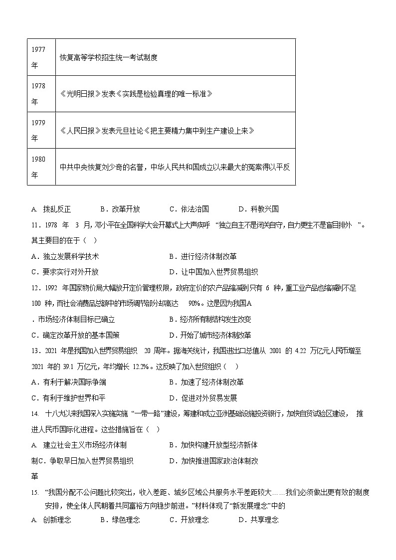 广东省广州市黄埔区2021-2022学年八年级下学期期末历史试题（含答案）第3页