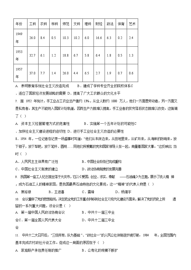 广东省广州市增城区2024-2025学年八年级下学期期末历史试题（含答案）第2页