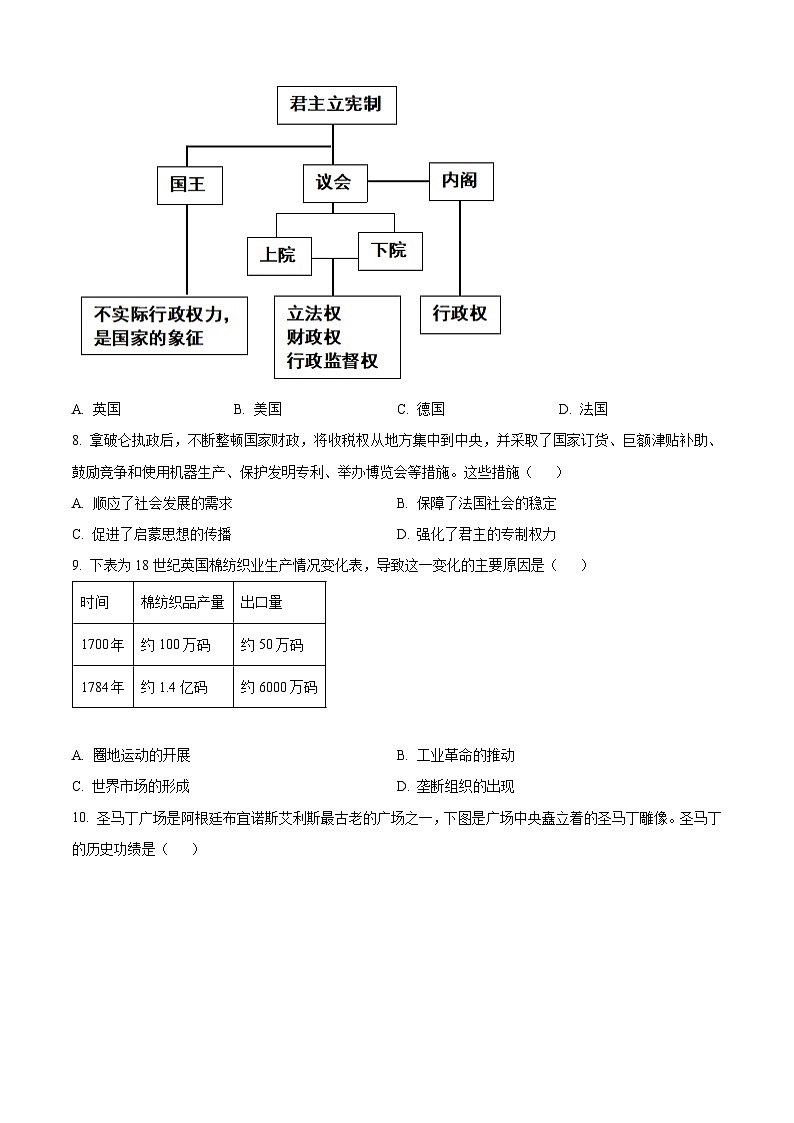 江西省赣州蓉江新区2025-2026学年第一学期期末质量监测九年级历史试题（试卷+解析）第3页