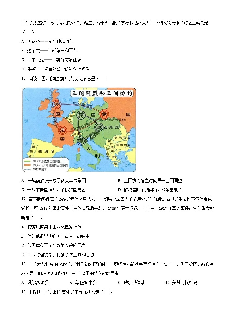 山东临沂市兰陵县2025—2026学年度上学期期末质量调研九年级历史（三）（试卷+解析）第3页