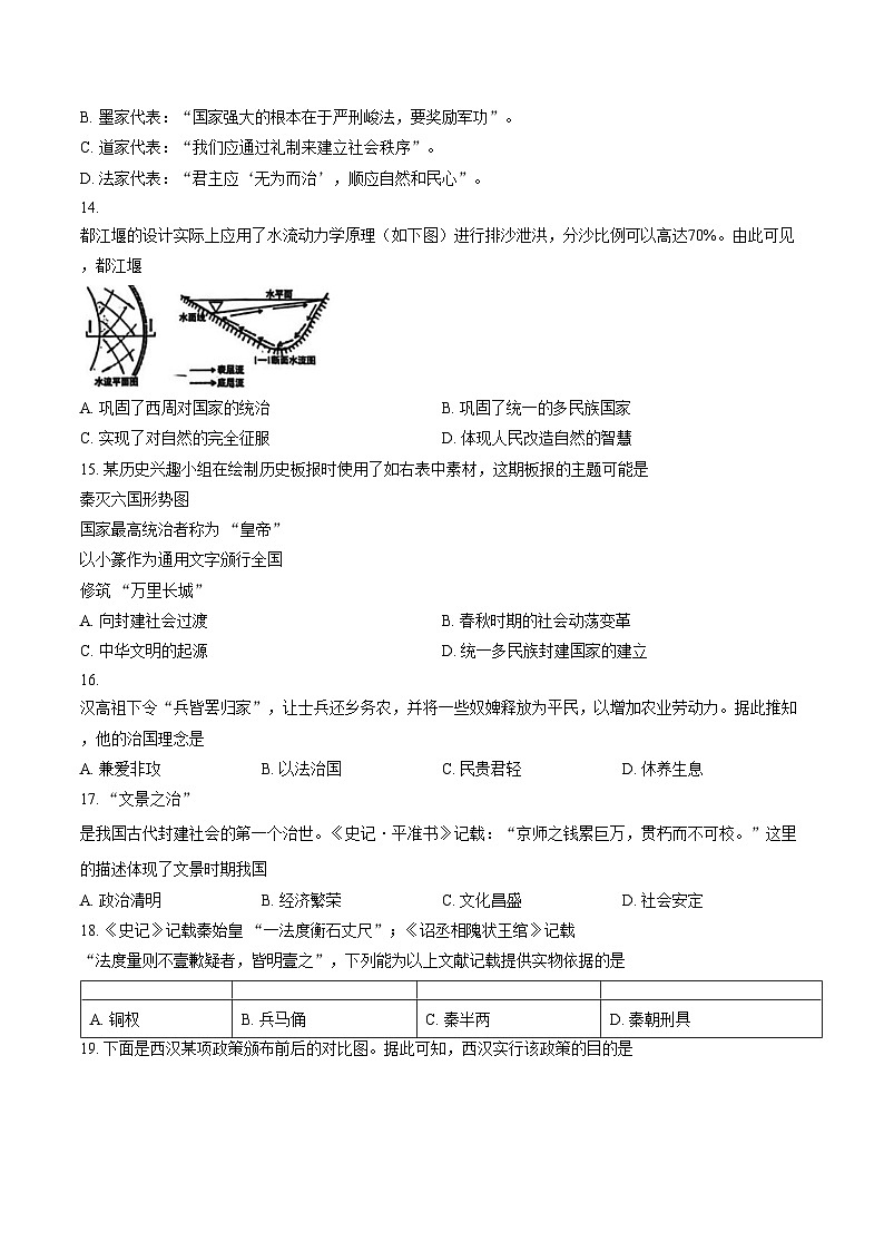 山东省青岛市崂山区2025_2026学年七年级上学期1月期末历史试题（扫描版，含答案）第3页