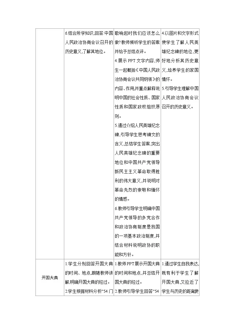 人教版八年级历史下册第一单元第1课 中华人民共和国成立教案第2页