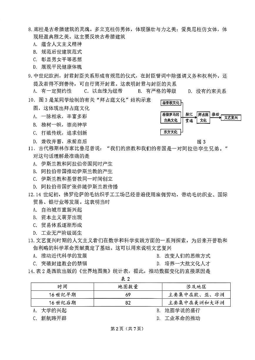 2025-2026学年福建省漳州市漳浦县八年级上学期期末考试历史试卷（含答案）第2页