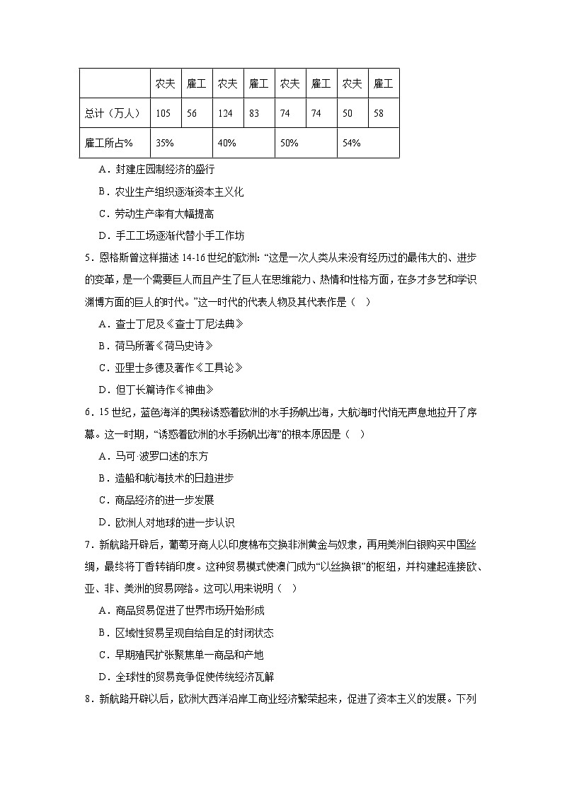 2025—2026学年度四川省成都市上学期学校课程实施水平监测九年级历史期末试题（含答案）第2页