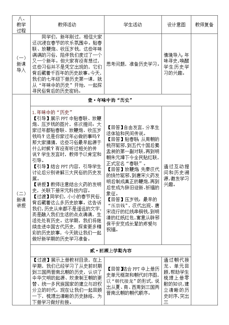 七下导言课（教案）-人教版初中历史七年级下册第2页