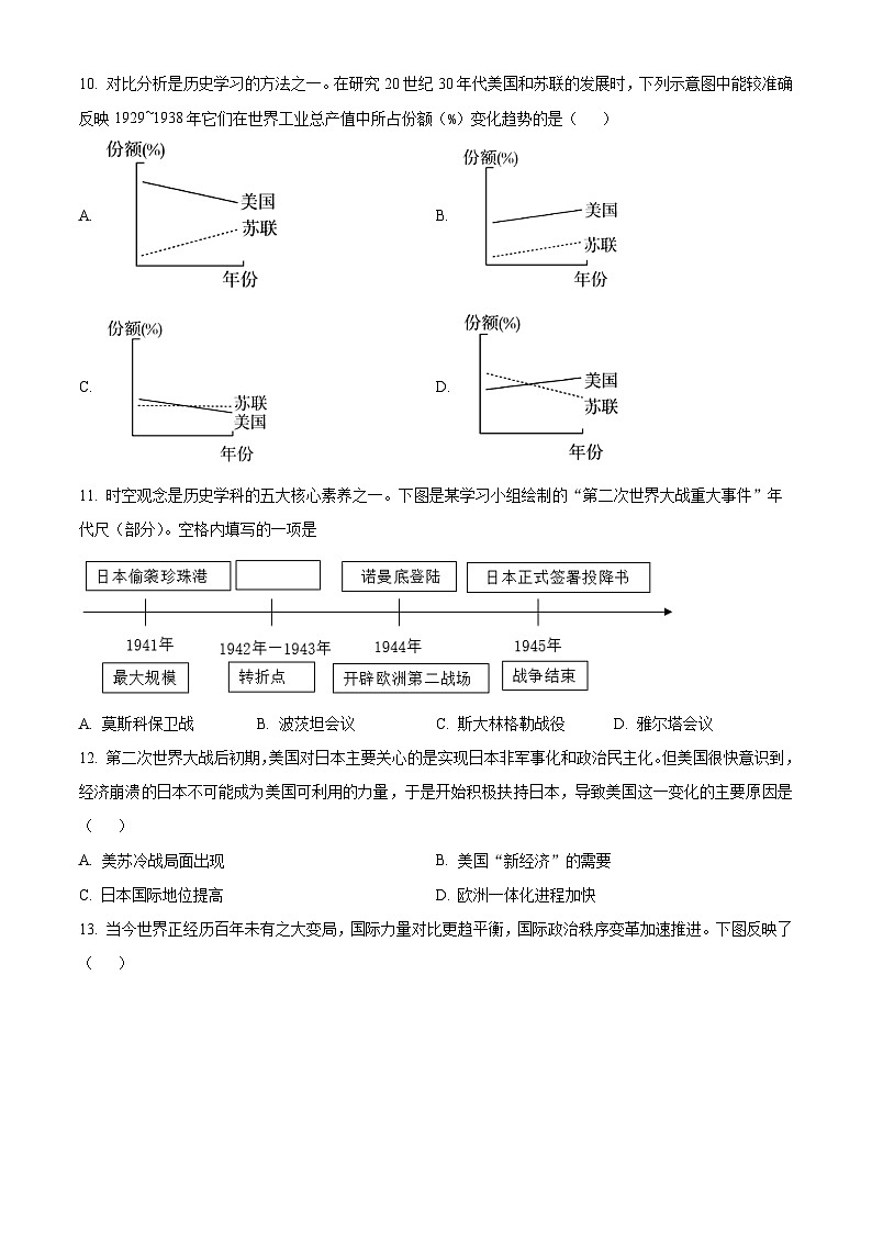 湖北武汉市汉阳区2025-2026学年九年级上学期期末历史试卷（试卷+解析）第3页