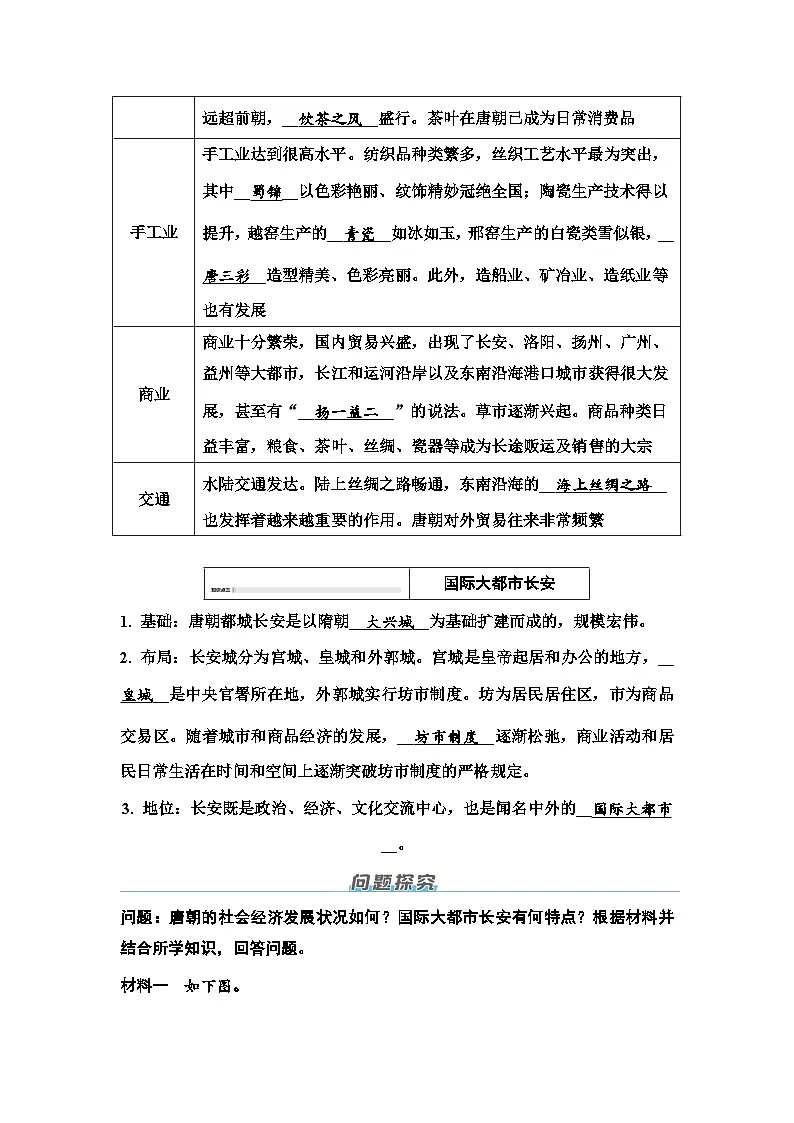 第一单元　第3课　“开元盛世”与唐朝经济的繁荣-导学案 -2025--2026学年人教版历史七年级下册第2页