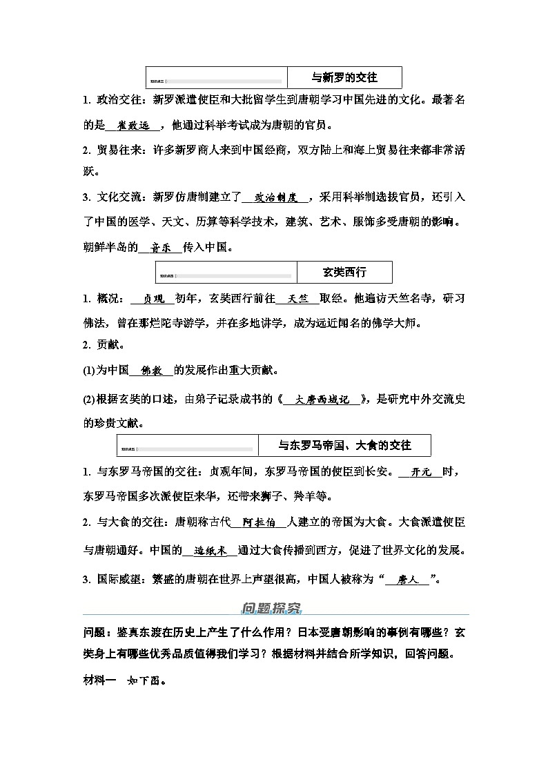 第一单元　第6课　隋唐时期的中外文化交流-导学案 -2025--2026学年人教版历史七年级下册第2页