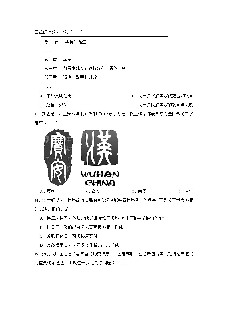 2026年河南省中考模拟历史自编试题含答案（二）第3页