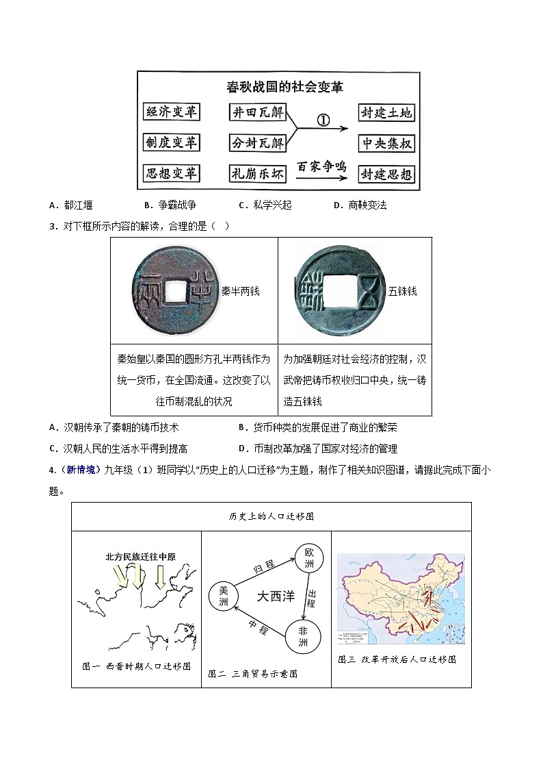 历史一模模拟卷（全国通用01）（考试版A4） 第2页