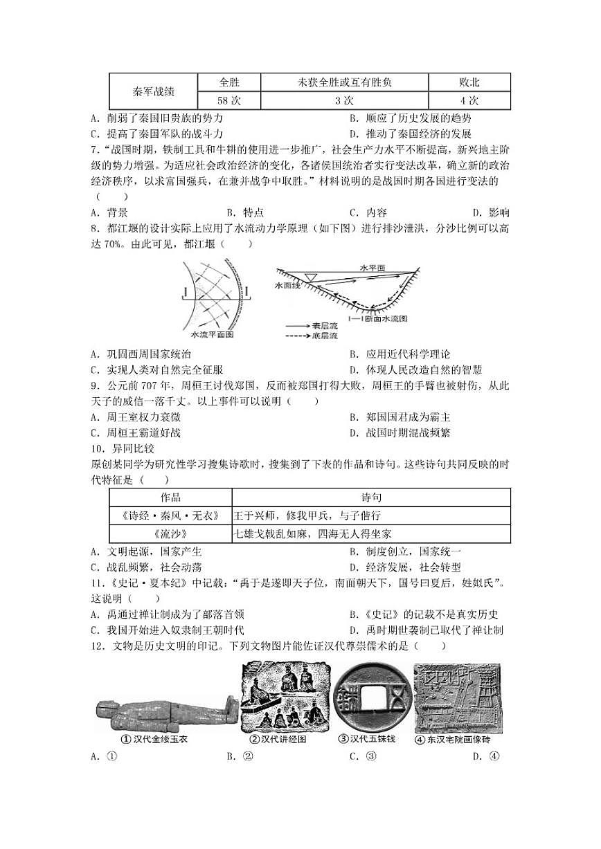 2025-2026学年江苏省苏州市昆山市七年级下学期期初开学考测试历史卷（含答案）第2页