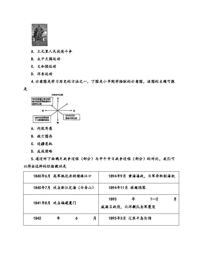 辽宁省鞍山市千山区2025_2026学年八年级上学期期中历史试卷（扫描版，含答案）第2页