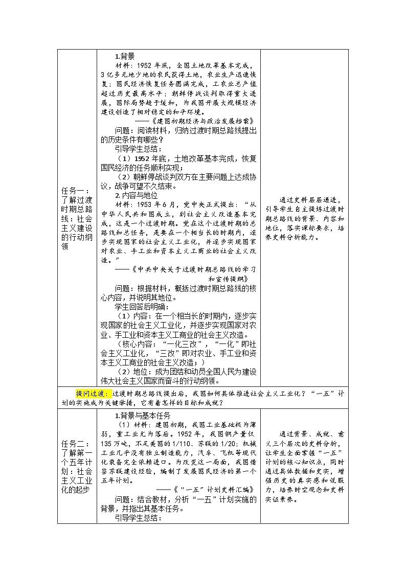 第3课 《社会主义制度建立》教案 初中历史人教版（2024）八年级下册第2页