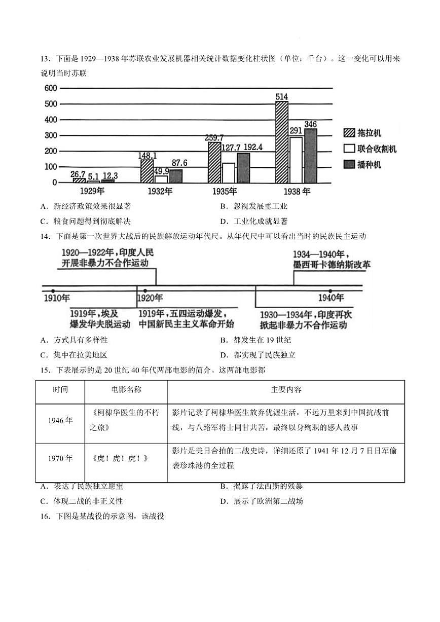 2025-2026学年河南安阳市内黄县九年级下学期3月阶段检测历史试题（含答案） (1)第3页